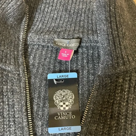 NWT Vince Camuto size large knitted zip front sweater - Picture 5 of 6